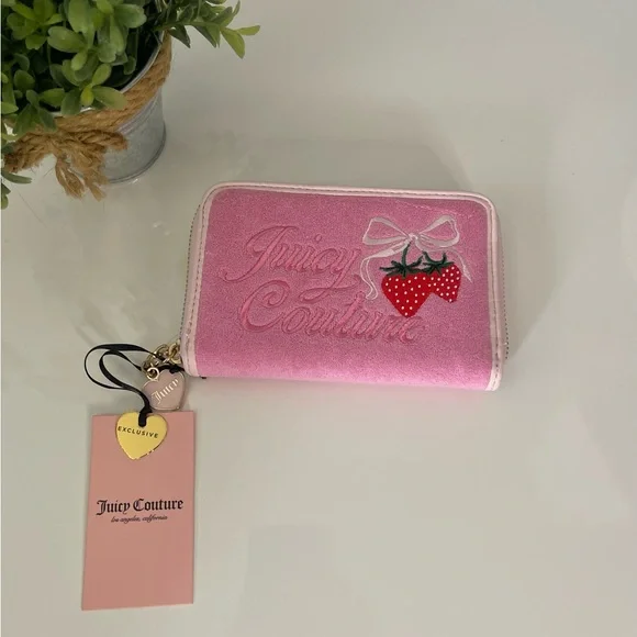 Juicy Couture Pink Strawberry Zip Wallet - Picture 1 of 4